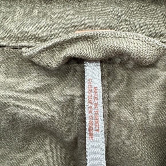 Free People Moonchild Shirt Jacket Shacket Small Olive Green Denim Distressed - Picture 6 of 16